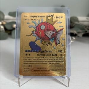 Magikarp & Wailord GX Gold Foil Pokemon Fan Art Card HP300